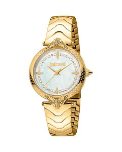 Women's Snake Stainless Steel Mother of Pearl Dial Watch