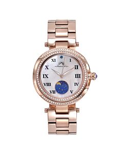 Women's South Sea Crystal Moon Stainless Steel Mother of Pearl Dial Watch