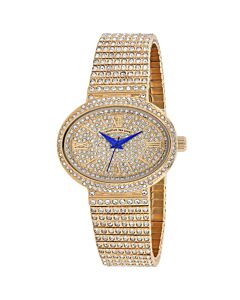 Women's Sparkler Stainless Steel Crystel-set Rose (Crystal Pave) Dial Watch