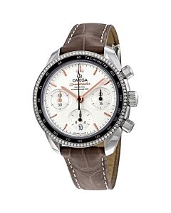 Women's Speedmaster Chronograph Leather Silver Dial