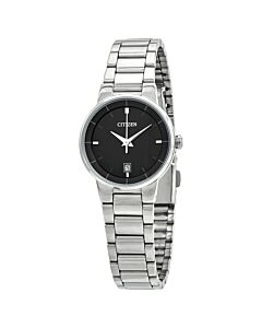Women's Stainless Steel Black Dial Watch