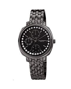 Women's Stainless Steel Black (Pearlescent Half Spheres) Dial Watch