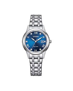 Women's Stainless Steel Blue Dial Watch