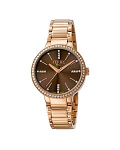 Women's Stainless Steel Brown Dial