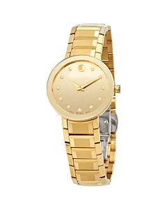 Women's Stainless Steel Gold Museum Dial Watch