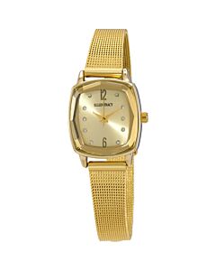 Women's Stainless Steel Mesh Gold Dial Watch