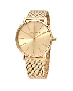 Women's Stainless Steel Mesh Gold-tone Dial Watch