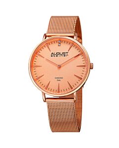 Women's Stainless Steel Mesh Rose Dial Watch