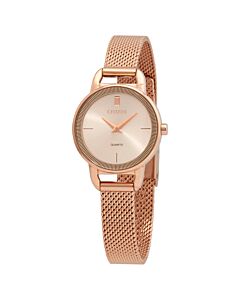 Women's Stainless Steel Mesh Rose Dial Watch