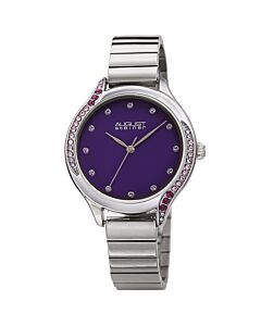 Women's Stainless Steel Purple Dial Watch