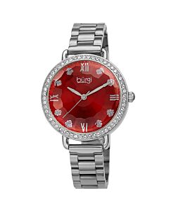 Women's Stainless Steel Red Dial Watch