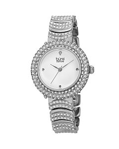 Women's Stainless Steel set with Crystals White Dial Watch