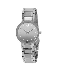 Women's Stainless Steel Silver Museum Dial Watch