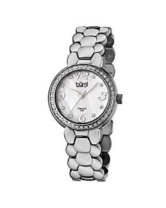 Women's Silver-Tone Stainless Steel Mother of Pearl Dial