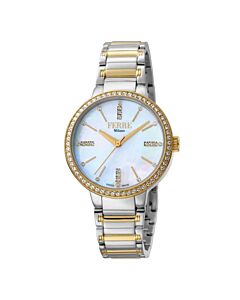 Women's Stainless Steel White Mother of Pearl Dial