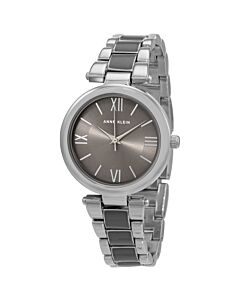 Womens-Stainless-Steel-with-inlaid-Grey-Enamel-Links-Grey-Dial-Watch
