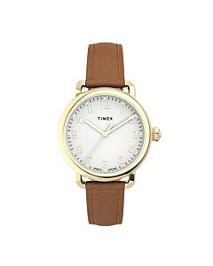 Women's Standard Leather Silver Dial Watch