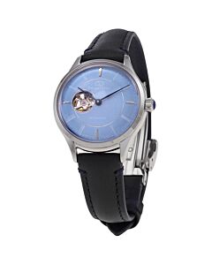 Women's Star Leather Blue (Open Heart) Dial Watch