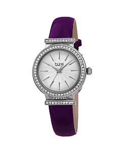 Women's Genuine Patent Leather Silver Tone Dial