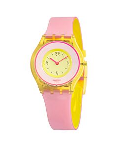 Women's Swatch X Supriya Lele Silicone Yellow and White Dial Watch