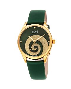 Women's Swirl Leather Green (Crystal Powder Swirl) Dial Watch