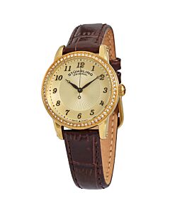 Women's Symphony Leather Gold Dial Watch
