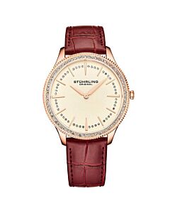 Women's Symphony Leather White Dial Watch