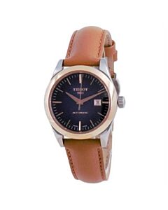 Women's T-My Lady Leather Smoked Blue Dial Watch