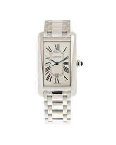 Women's Tank Americaine 18kt White Gold Silver Dial Watch