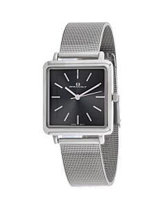Women's Traditional Stainless Steel Black Dial Watch