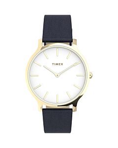 Women's Transcend Leather White Dial Watch