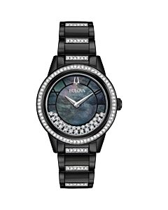 Women's Turnstyle Stainless Steel Black Dial Watch