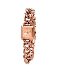 Womens-Ursula-Stainless-Steel-Chain-Link-Rose-Dial-Watch