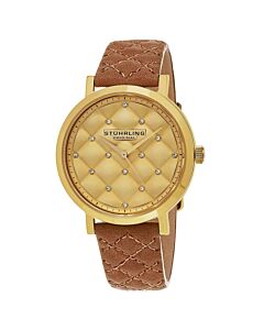 Women's Vogue Leather Gold-tone Dial Watch