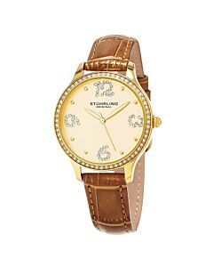 Women's Vogue Leather Gold-tone Dial Watch