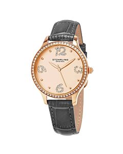 Women's Vogue Leather Rose Gold-tone Dial Watch
