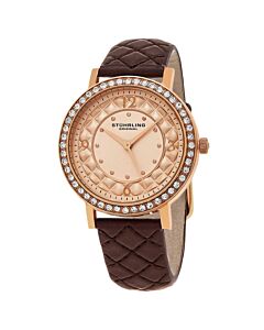 Women's Vogue Leather Rose Dial Watch