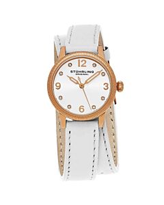 Women's Vogue Leather (Double Wrap) White Dial Watch