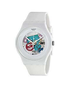 Women's White Lacquered Silicone White Dial Watch