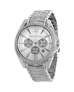 Women's Whitney Chronograph Stainless Steel set with Crystals Silver Dial Watch