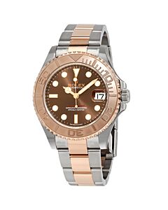 Women's Yacht-Master Stainless Steel and 18K Everose Gold Rolex Oyster Chocolate Dial