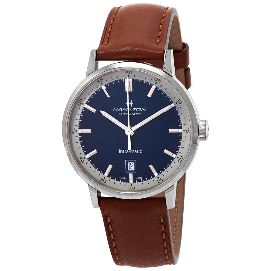 Men\'s The Minimalist Solar Leather Blue Dial Watch | World of Watches