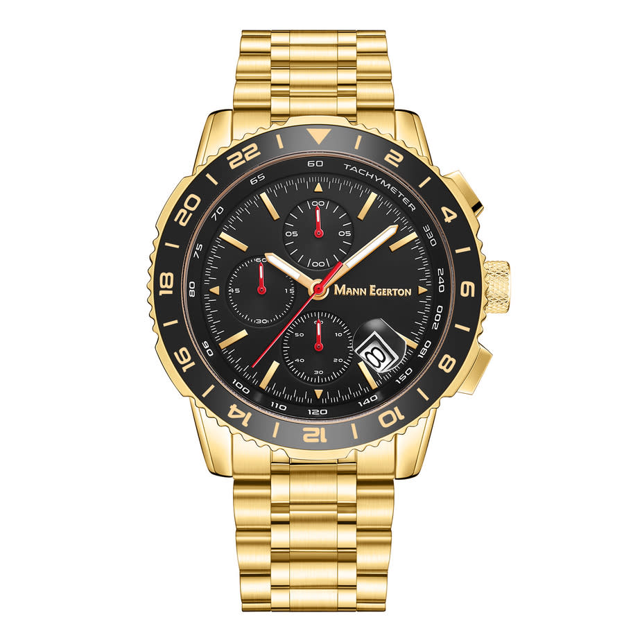 Men's Brecken Chronograph Stainless Steel Black Dial Watch | World of  Watches