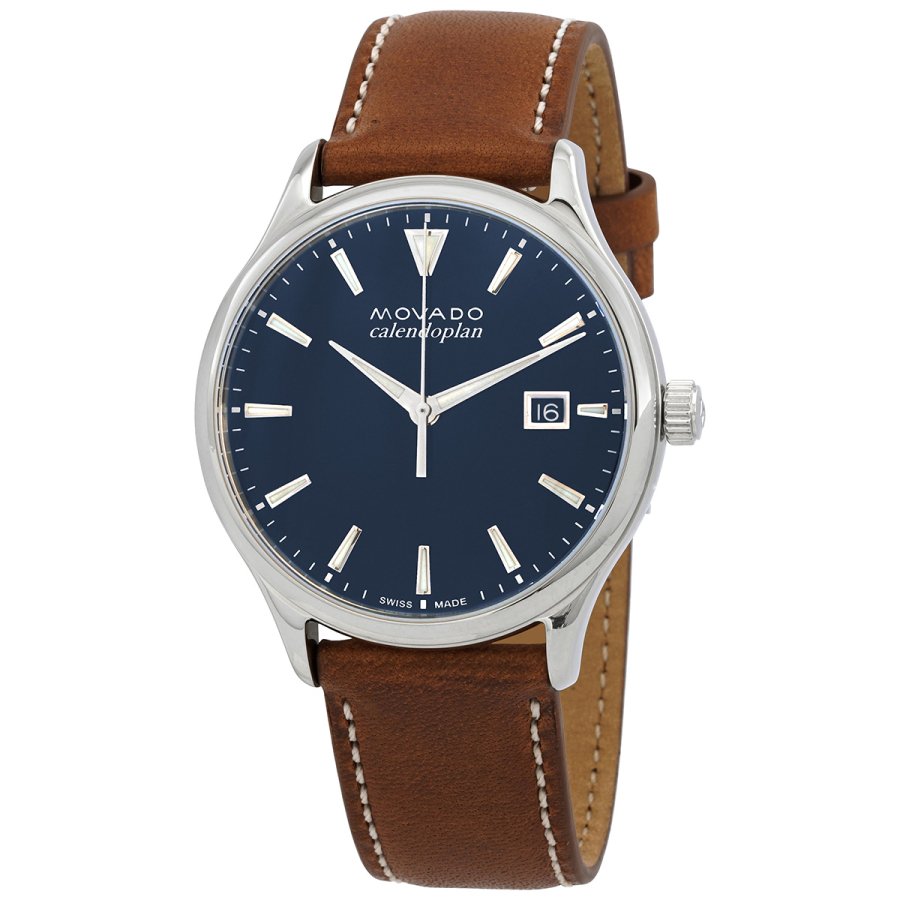 Men's The Minimalist Solar Leather Blue Dial Watch | World of Watches